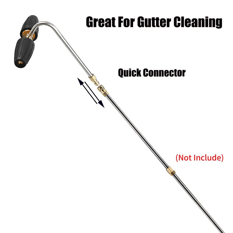 CHAVOR Pressure Washer Gutter Cleaner, Two Rotating Turbo Nozzles Attachment, 1/4 Inch Quick Connect, 4000 PSI - Image 5